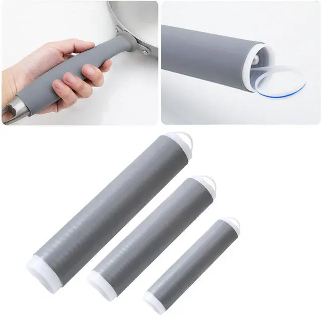 Main image of 3PCS Pot Handle Heat Insulation Silicon Cover,Silicone Hot Handle Holder,Silicone Pan Handle Sleeve for Pots and Pans,Self-retracting Silicone Handle Cover for Pans, Spatulas and Spoons