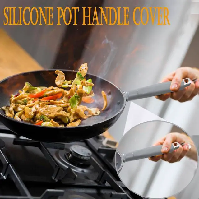 Alt view image 6 of 7 - 3PCS Pot Handle Heat Insulation Silicon Cover,Silicone Hot Handle Holder,Silicone Pan Handle Sleeve for Pots and Pans,Self-retracting Silicone Handle Cover for Pans, Spatulas and Spoons