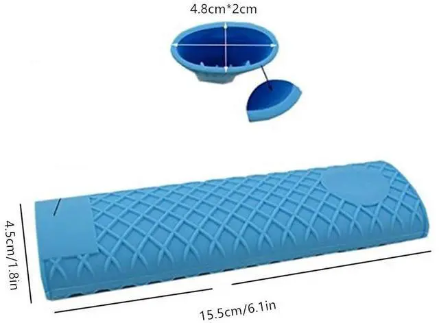 Alt view image 2 of 7 - Silicone Hot Handle Holder, Heat Resistant Potholder Rubber Pot Handle Cover for Cast Iron Skillets, Sleeve Grip, Frying Pans 6X2 Inches (2 Pack, Blue Orange)