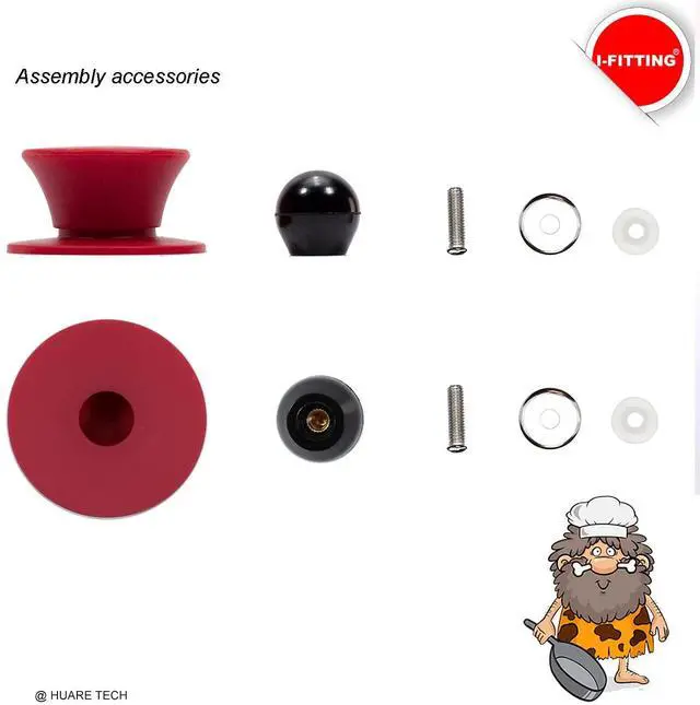Alt view image 3 of 7 - Universal Pot Pan Lids Replacement Knob, Silicone Heat Resistant Pan Cover Holding Handles, BPA Free, Dishwasher Safe, Fits Skillets and Kitchen Cookware Covers 2Pack Red
