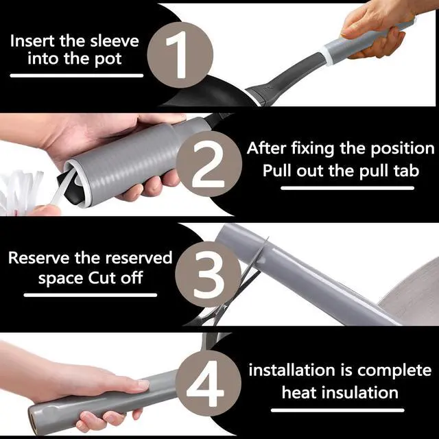Alt view image 4 of 7 - Pieces Silicone Pot Handle Cover for Heat Resistant, Non-Slip Cast Iron Handle Cover for Pots and Pans, 3 Sizes Skillets Potholder Holder Sleeve for Spatulas Spoons (3)