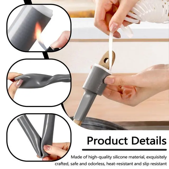 Alt view image 3 of 7 - Pieces Silicone Pot Handle Cover for Heat Resistant, Non-Slip Cast Iron Handle Cover for Pots and Pans, 3 Sizes Skillets Potholder Holder Sleeve for Spatulas Spoons (3)