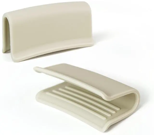 Main image of Silicone Pot Holders, Heat Resistant Pot Handle Covers for Kitchen, Accessories for Cast Iron or Ceramic Dutch Ovens, 1 Pair (2 pcs) - Cream