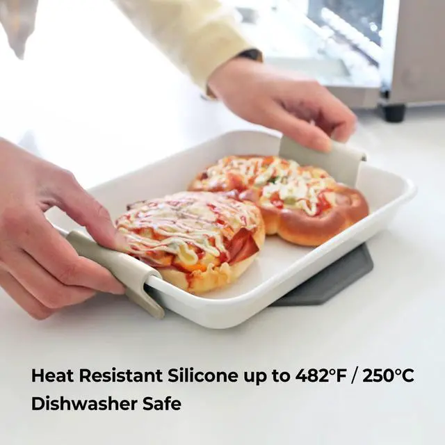 Alt view image 4 of 7 - Silicone Pot Holders, Heat Resistant Pot Handle Covers for Kitchen, Accessories for Cast Iron or Ceramic Dutch Ovens, 1 Pair (2 pcs) - Cream