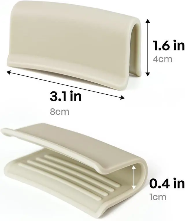 Alt view image 5 of 7 - Silicone Pot Holders, Heat Resistant Pot Handle Covers for Kitchen, Accessories for Cast Iron or Ceramic Dutch Ovens, 1 Pair (2 pcs) - Cream