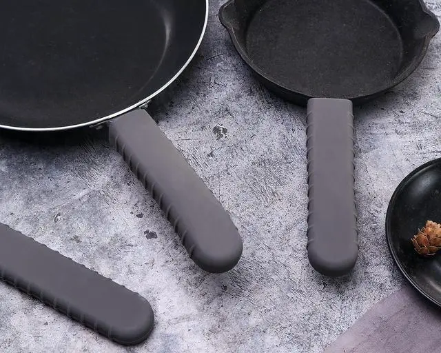 Alt view image 3 of 7 - Cast Iron Handle Cover, Silicone Hot Handle Cover Holder Sleeve for Small Cast Iron Skillet Pot Pan Handle Covers 5.4" x 1.15" x 0.5" (3 Pack)