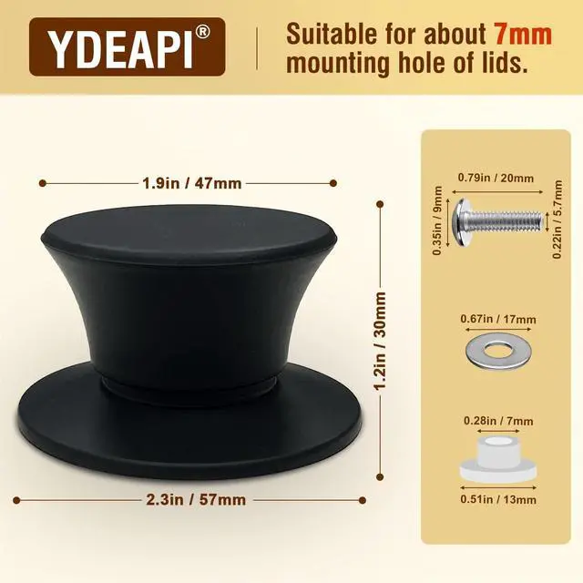 Alt view image 5 of 7 - Universal Pot Lid Replacement Knobs, Silicone Pan Lid Holding Handles, Heat Resistant, Non-Slip Handle for Kitchen Cookware Lids and Covers (2 Packs)