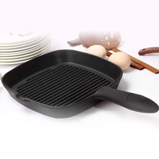 Alt view image 7 of 7 - Silicone Hot Handle Holder Small Cast Iron Handle Cover Skillet Handle Cover Griddle Cover Cookware Handles Cover for Frying Pans & Griddles Sleeve Grip Handle Cover Small & Large Black 6 Pcs