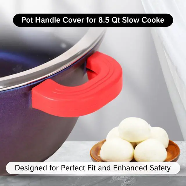 Alt view image 2 of 7 - Packs Silicone Pot Handle Cover for Slow Cooker Heat-Resistant Grip Sleeve Anti-Scalding Insulation Cover for Pots Pans Oven Teapot and Cast Iron Cookware(Black)