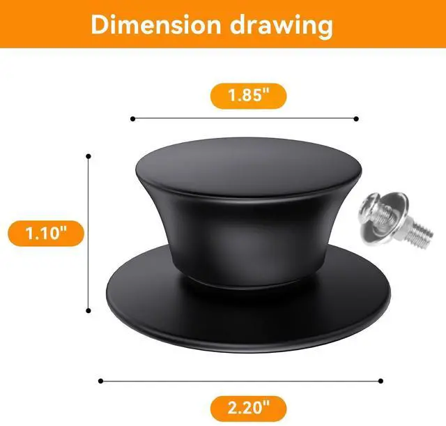 Alt view image 2 of 7 - 2 Pcs Universal Pot Lid Replacement Knobs, Silicone Heat Resistant Pan Cover Holding Handles, Great for Slow Cookers, Skillets and Kitchen Cookware Lids and Covers