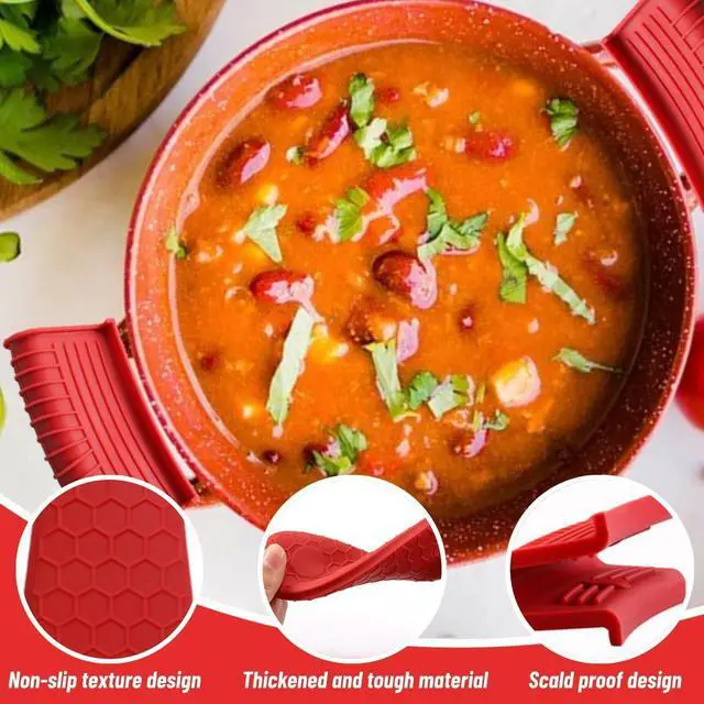 Alt view image 4 of 7 - Silicone Assist Hot Pan Handle Holder Hot Skillet Handle Covers Pot Holder Sleeve Cast Iron Skillets Nonslip Heat Resistant for Enameled Griddles Casserole Frying Pans Cookware(4PACK/Black)