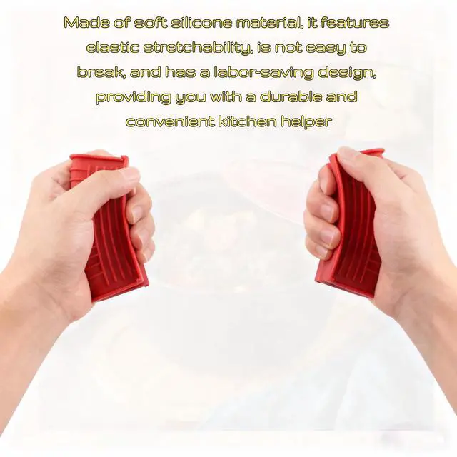 Alt view image 5 of 7 - Pcs Silicone Assist Hot Pan Handle Holder, Hot Skillet Handle Covers, Pot Holder Sleeve, Non-Slip Heat Resistant Pan Grip Cover for Cast Iron Woks Frying Pans Griddles Casserole - Red