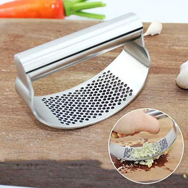 Alt view image 7 of 7 - Garlic press kitchen tool garlic peeler professional ginger crusher ergonomic labor-saving crusher garlic press rocker stainless steel