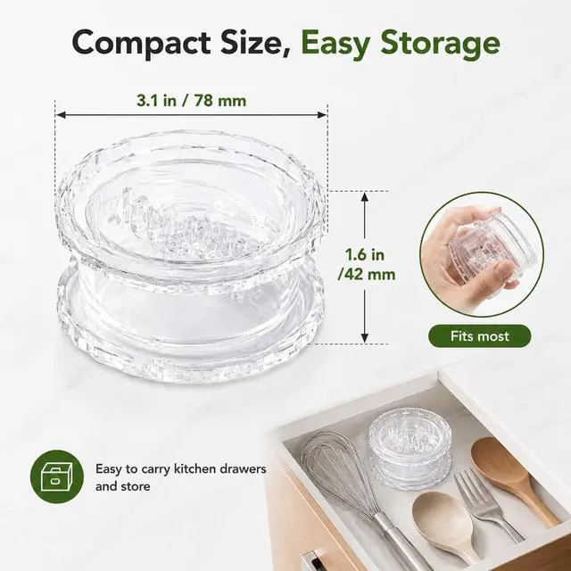 Alt view image 2 of 7 - Transparent Manual Garlic Twister & Mincer, 2-Pack Multi-Functional Grinder for Garlic, Onion, Ginger, Herbs, Nuts, Impact Resistant Kitchen Gadget