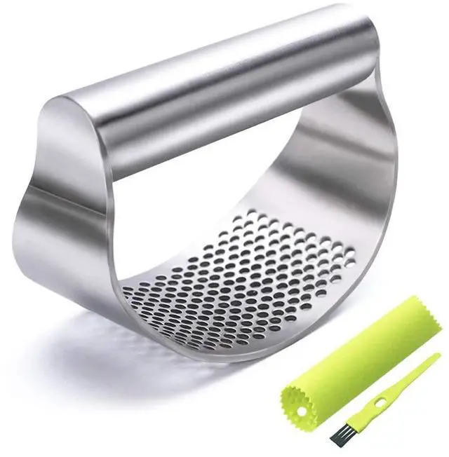 Main image of Garlic Press Rocker, Stainless Steel Garlic Mincer Garlic Crusher, Garlic Chooper with Peeler and Scraper Brush, Garlic Press with Ergonomic Handle, Innovative Kitchen Gadgets