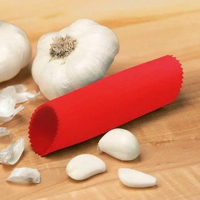 Alt view image 7 of 7 - Garlic Peeler - Silicone Garlic Peeler Tube Roller for Easy Garlic Skin Removal - Dishwasher Safe - Perfect for Gift & Essential Kitchen Gadgets - Red