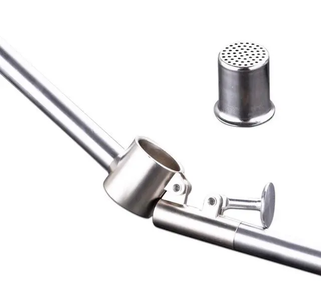 Alt view image 3 of 7 - Stainless Steel Garlic Press Extended Handle Heavy Duty Garlic Mincer and Crusher Manual Kitchen Tool