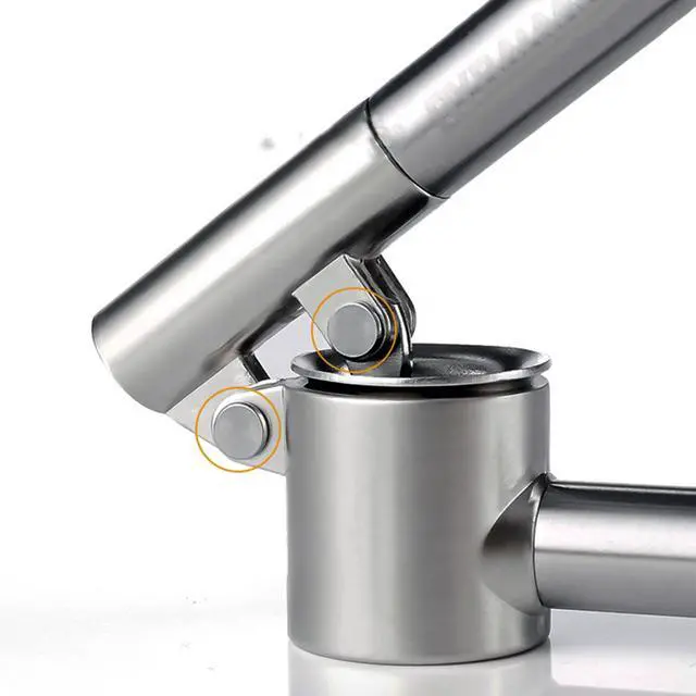 Alt view image 2 of 7 - Stainless Steel Garlic Press Extended Handle Heavy Duty Garlic Mincer and Crusher Manual Kitchen Tool