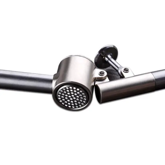 Alt view image 4 of 7 - Stainless Steel Garlic Press Extended Handle Heavy Duty Garlic Mincer and Crusher Manual Kitchen Tool