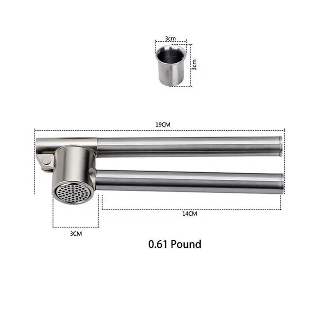 Alt view image 7 of 7 - Stainless Steel Garlic Press Extended Handle Heavy Duty Garlic Mincer and Crusher Manual Kitchen Tool