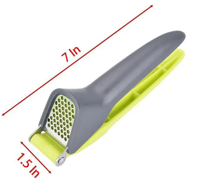 Alt view image 2 of 6 - Garlic Press Machine, 7 Inch Plastic and Stainless Steel Random Color Garlic Grinding Tool for Kitchen and Outdoors (1)