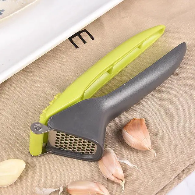 Alt view image 6 of 6 - Garlic Press Machine, 7 Inch Plastic and Stainless Steel Random Color Garlic Grinding Tool for Kitchen and Outdoors (1)
