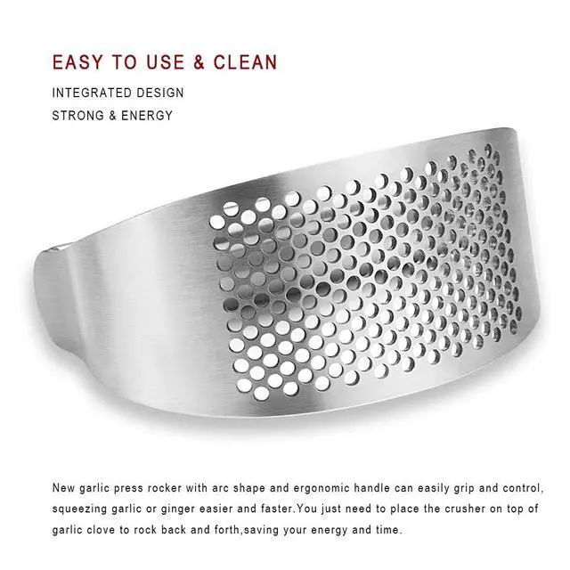 Alt view image 4 of 7 - Garlic Press Rocker, Bottle Opener, Stainless Steel Garlic Crusher Chopper Squeezer Slicer Mincer