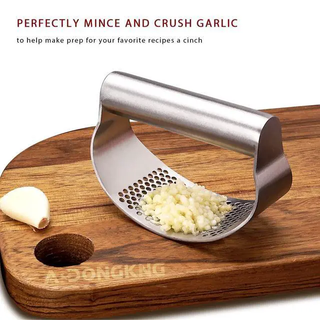 Alt view image 6 of 7 - Garlic Press Rocker, Bottle Opener, Stainless Steel Garlic Crusher Chopper Squeezer Slicer Mincer