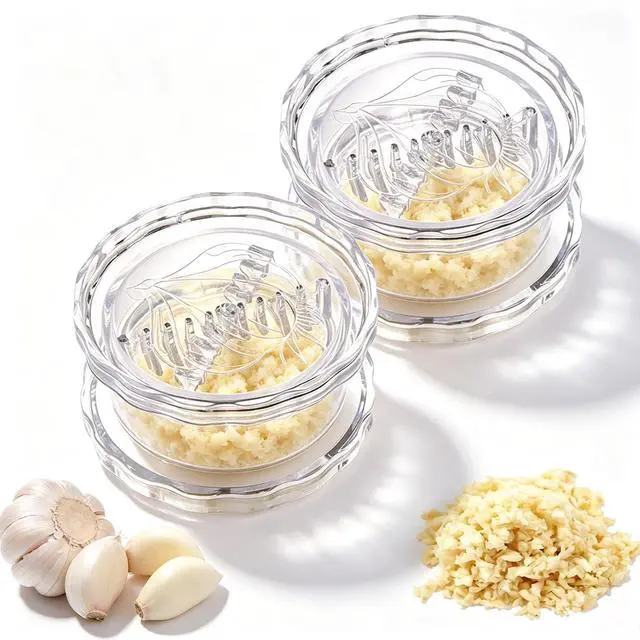 Main image of 2PCS Clear Manual Garlic Twister and Ginger Mincer Tool, Transparent Manual Garlic Twist, Compact Garlic Mincer Tool for Garlics, Ginger, Onion, Nuts, Herbs, Impact Resistant Kitchen Gadget