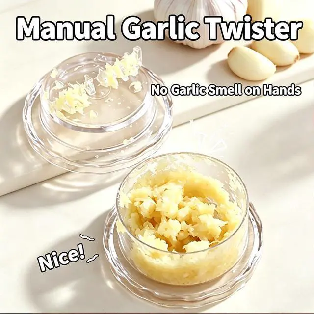Alt view image 7 of 7 - 2PCS Clear Manual Garlic Twister and Ginger Mincer Tool, Transparent Manual Garlic Twist, Compact Garlic Mincer Tool for Garlics, Ginger, Onion, Nuts, Herbs, Impact Resistant Kitchen Gadget
