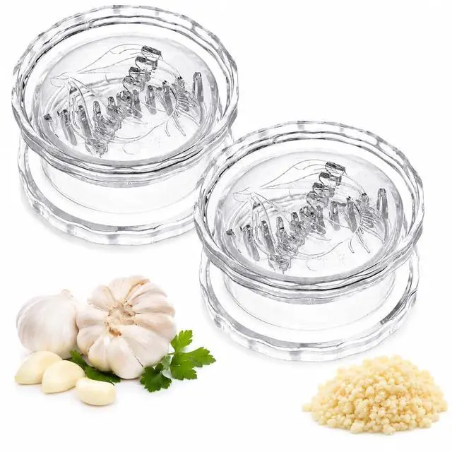 Main image of 2PCS Clear Manual Garlic and Ginger Twister Mincer Tool