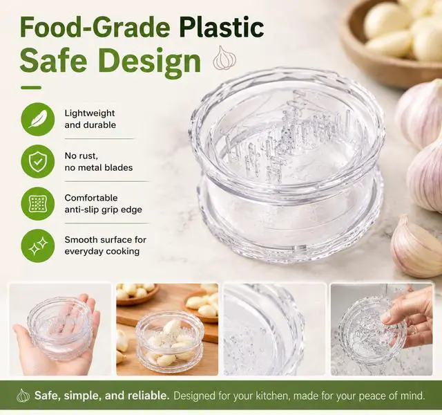 Alt view image 3 of 7 - 2PCS Clear Manual Garlic and Ginger Twister Mincer Tool
