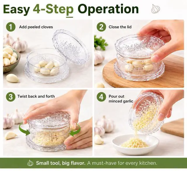 Alt view image 5 of 7 - 2PCS Clear Manual Garlic and Ginger Twister Mincer Tool