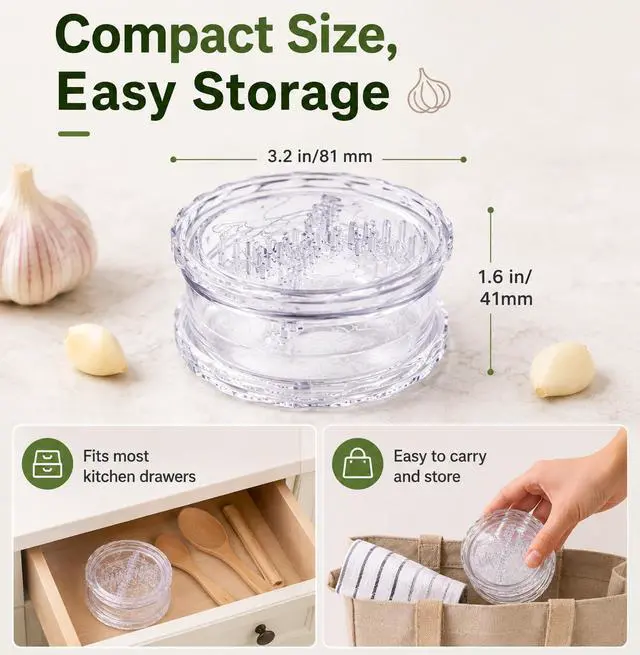 Alt view image 7 of 7 - 2PCS Clear Manual Garlic and Ginger Twister Mincer Tool
