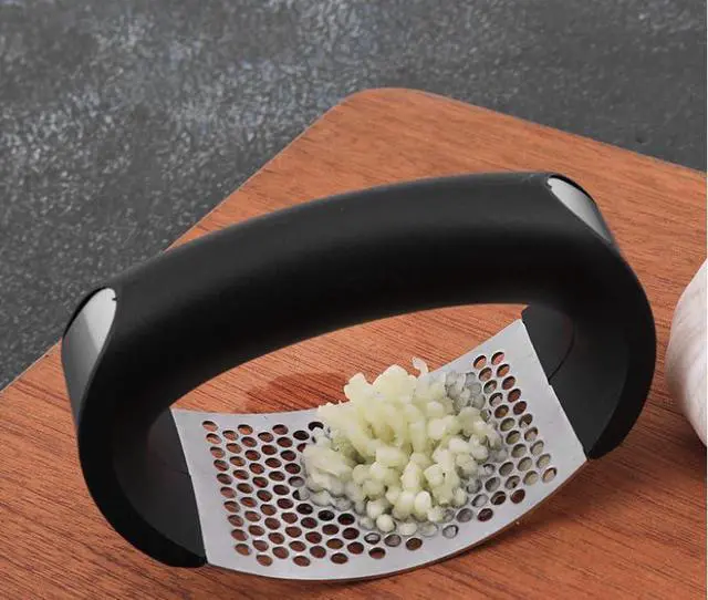 Alt view image 3 of 3 - Heavy-Duty Stainless Steel Garlic Press, Manual Garlic Crusher, Paddle-Style Garlic Paste Maker