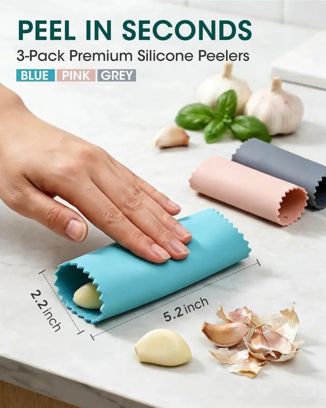 Alt view image 2 of 7 - Pack Silicone Garlic Peeler Tube - Roller Garlic Stripper