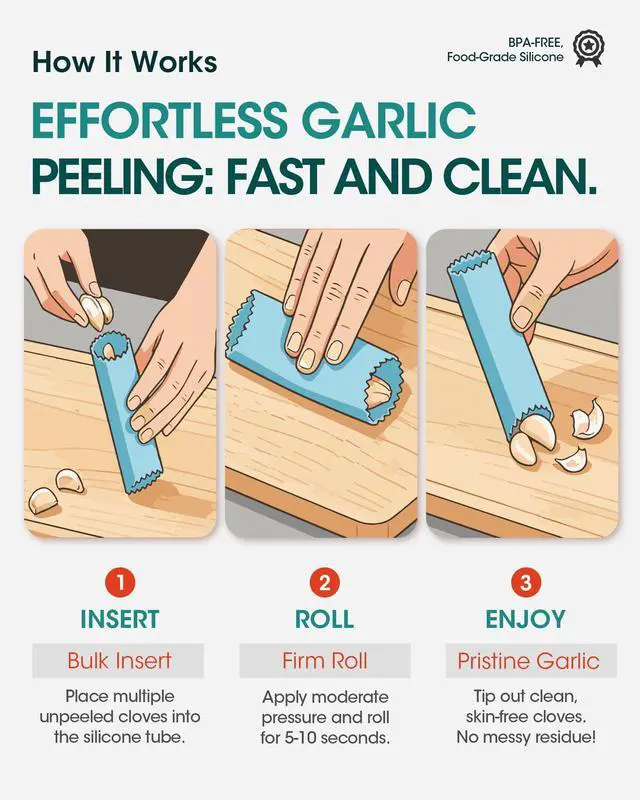 Alt view image 3 of 7 - Pack Silicone Garlic Peeler Tube - Roller Garlic Stripper