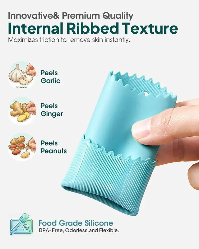 Alt view image 6 of 7 - Pack Silicone Garlic Peeler Tube - Roller Garlic Stripper