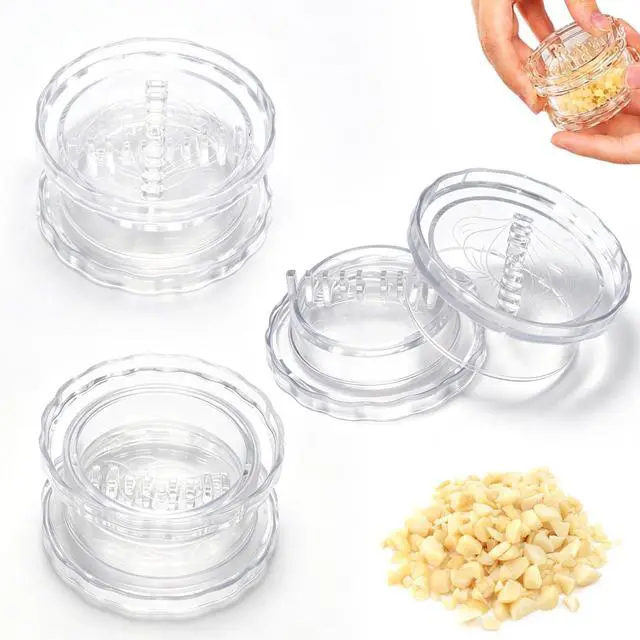 Main image of 3PCS garlic twister mincer,Clear Manual Garlic Twister and Ginger Mincer Tool, Compact Garlic Mincer Tool, Ginger, Herbs (White-3PC)