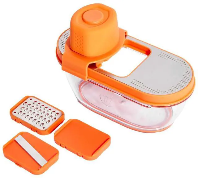 Main image of Garlic Pro Safe, Easy Garlic Slicer & Grater with Odor-Proof Hopper and Storage Base Includes 3 Snap-In Attachments for Effortless Prep
