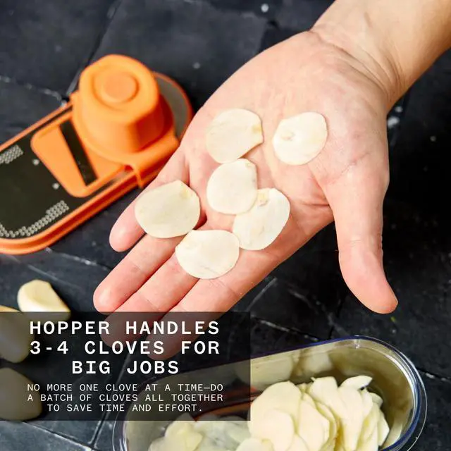 Alt view image 7 of 7 - Garlic Pro Safe, Easy Garlic Slicer & Grater with Odor-Proof Hopper and Storage Base Includes 3 Snap-In Attachments for Effortless Prep