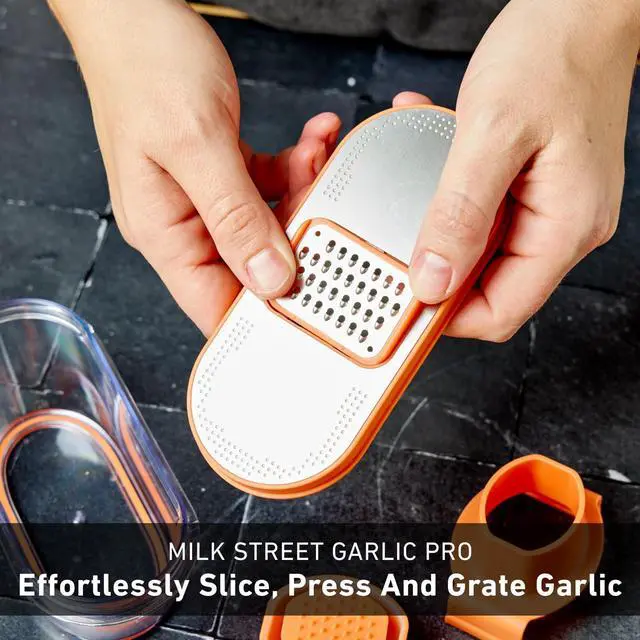 Alt view image 6 of 7 - Garlic Pro Safe, Easy Garlic Slicer & Grater with Odor-Proof Hopper and Storage Base Includes 3 Snap-In Attachments for Effortless Prep