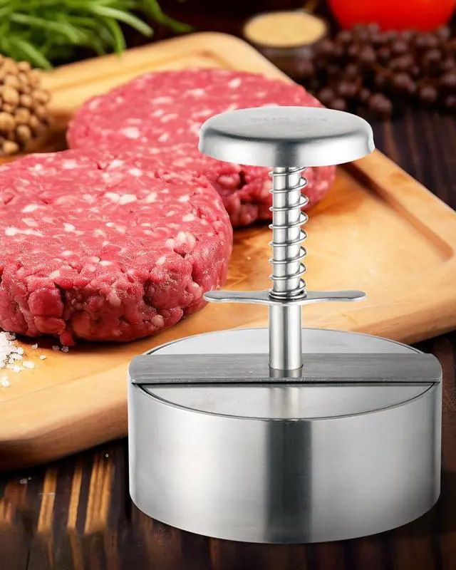 Alt view image 6 of 6 - 304 Stainless Steel Burger Press,Hamburger Patty Maker, Heavy Duty Stainless Steel Burger Press for Ground Beef, Burgers (Dishwasher Safe) (BP01 PRO-5.5")