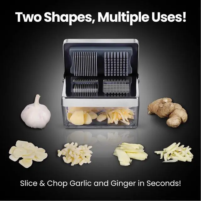 Alt view image 2 of 7 - Garlic Press Chopper, 2-in-1 Slicer & Dicer, Fridge Friendly