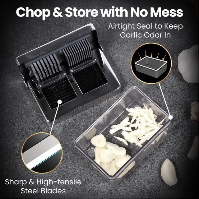 Alt view image 4 of 7 - Garlic Press Chopper, 2-in-1 Slicer & Dicer, Fridge Friendly
