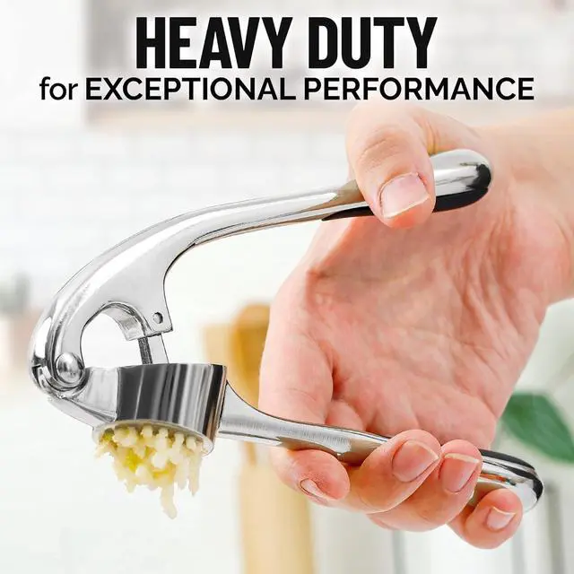 Alt view image 4 of 7 - Professional Garlic Mincer Tool - Easy-Squeeze, Easy-Clean with Soft, Ergonomic Handle - Silicone Garlic Peeler & Brush
