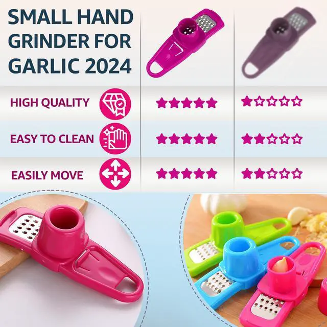 Alt view image 5 of 7 - Garlic Grinder-Hand Garlic Grinder-Small Hand Grinder for Garlic-Garlic Slicer-Garlic Mincer-2025 New Hand Press Garlic Chopper-Garlic Press Hand Specialty Tools (Green)