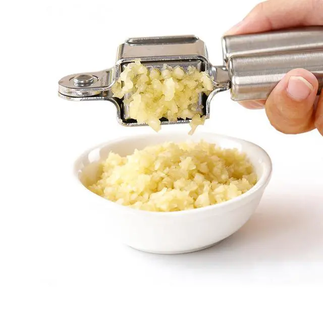 Alt view image 7 of 7 - Garlic Press and Peel Set Stainless Steel- Rust Proof Garlic Mincer Tool - Easy-Squeeze, Easy-Clean Silicone Garlic Peeler & Brush (Green)