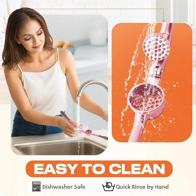 Alt view image 5 of 7 - Kitchen Garlic Press, Rust Proof & Dishwasher Safe Garlic Mincer, Durable Garlic Crusher Set with PeelerBrush, Easy to Clean and Squeeze, Rose