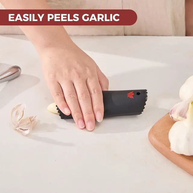 Alt view image 5 of 7 - Premium Zinc Alloy Garlic Mincer Efficient Garlic Crusher & Presser Heavy-Duty Rust-Proof Garlic Masher Kitchen Tool With Garlic Peeler & Brush Home & Kitchen Essential Gadgets